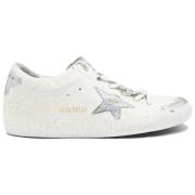 Wit Zilver Superstar Sneakers Golden Goose , White , Dames