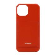 Rood leren iPhone hoesje Jil Sander , Red , Dames