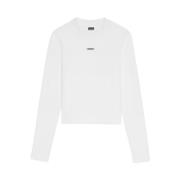 Lange Mouw Gros Grain T-Shirt Jacquemus , White , Dames