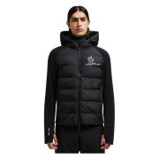 Zwarte Gewatteerde Jas Waterafstotend Moncler , Black , Heren