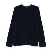 Blauwe Wollen Crew Neck Trui Paul Smith , Blue , Heren