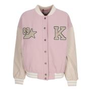 Retro Patch Star Logo College Jacket Karl Kani , Pink , Dames