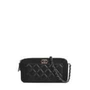 Pre-owned Leather chanel-bags Chanel Vintage , Black , Dames