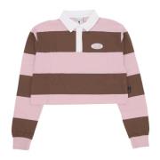 Gestreepte Rugby Lange Mouw Crop Top Karl Kani , Pink , Dames