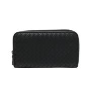 Pre-owned Leather wallets Bottega Veneta Vintage , Black , Dames