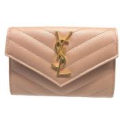 Pre-owned Leather wallets Yves Saint Laurent Vintage , Pink , Dames