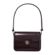 Schoudertas van geborsteld leer Tory Burch , Brown , Dames