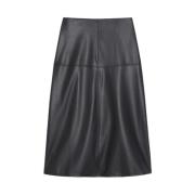 Zwarte Uitlopende Midi Rok Max Mara , Black , Dames