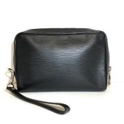 Pre-owned Leather clutches Louis Vuitton Vintage , Black , Heren