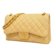 Pre-owned Leather chanel-bags Chanel Vintage , Beige , Dames