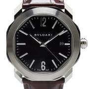 Pre-owned Stainless Steel watches Bvlgari Vintage , Black , Heren