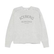 Grijze Gebreide Trui met Jacquard Motief Iceberg , Gray , Dames