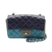 Pre-owned Leather chanel-bags Chanel Vintage , Blue , Dames