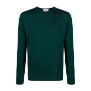 Donkergroene Merinowollen Trui John Smedley , Green , Heren