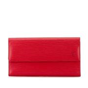 Pre-owned Leather wallets Louis Vuitton Vintage , Red , Dames