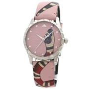 Pre-owned Leather watches Gucci Vintage , Pink , Unisex