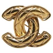 Pre-owned Metal brooches Chanel Vintage , Yellow , Dames