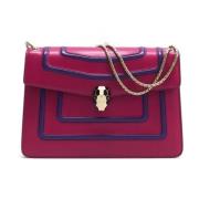 Pre-owned Leather shoulder-bags Bvlgari Vintage , Purple , Dames