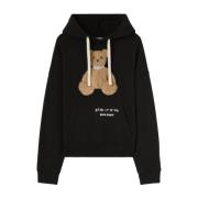 Bear Appliqué Hoodie Sweater Palm Angels , Black , Heren