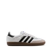 Witte Leren Samba Sneakers met Suède Adidas , White , Heren