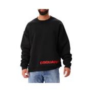 Zwarte Crewneck Sweater met Clean Look Dsquared2 , Black , Heren