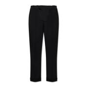 Wollen broek met stiksels op de benen Balmain , Black , Heren