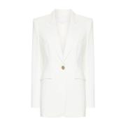 Witte Cady Textuur Jas met Inkeping Revers Genny , White , Dames