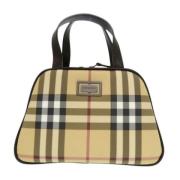 Pre-owned Leather handbags Burberry Vintage , Beige , Dames