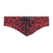 Leopard Print Swim Briefs Dolce & Gabbana , Red , Heren