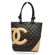 Pre-owned Leather chanel-bags Chanel Vintage , Brown , Dames