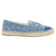 Pre-owned Leather espadrilles Chanel Vintage , Blue , Dames