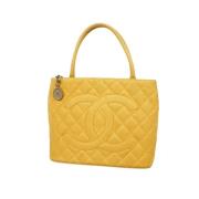 Pre-owned Leather chanel-bags Chanel Vintage , Yellow , Dames