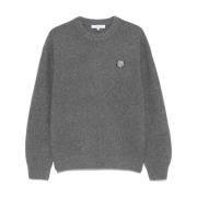 Gedurfd Fox Head Patch Sweater Maison Kitsuné , Gray , Heren