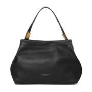 Zwarte Matilde Lederen Schoudertas Gianni Chiarini , Black , Dames