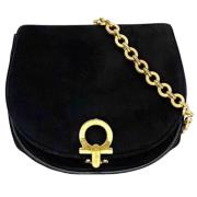 Pre-owned Suede shoulder-bags Salvatore Ferragamo Pre-owned , Black , ...