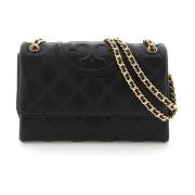 Geperforeerde diamantgestikte schoudertas Tory Burch , Black , Dames