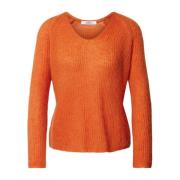 Zachte Mohair V-Hals Trui Max Mara , Orange , Dames