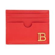 Leren kaarthouder Balmain , Red , Dames