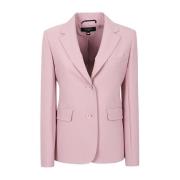 Roze Viscose Blazer met Klassieke Revers Max Mara Weekend , Pink , Dam...