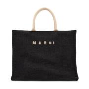 Raffia-effect Tote Tas Marni , Black , Dames