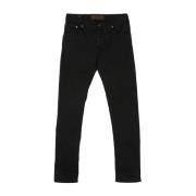 Zwarte Skinny Cut Denim Jeans Hand Picked , Black , Heren