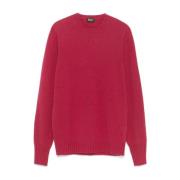 Kasjmier Ronde Hals Sweater Baksteenrood Drumohr , Red , Heren