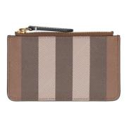 Stijlvolle Muntportemonnee met Leren Afwerking Burberry , Brown , Dame...