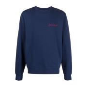 Geborduurde Slogan Sweater Navy Blauw Maison Labiche , Blue , Heren