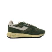 Khaki Suede Patch Logo Sneakers Autry , Green , Heren