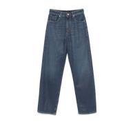 Blauwe Denim Jeans met Logopatch Hand Picked , Blue , Dames