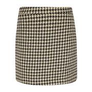 Houndstooth Mini Rok 5Progress , Beige , Dames