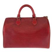 Pre-owned Leather handbags Louis Vuitton Vintage , Red , Dames