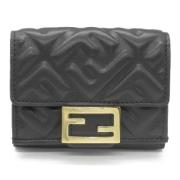 Pre-owned Leather wallets Fendi Vintage , Black , Dames