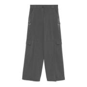 Wijde Pijp Cargo Broek Grijs Pinko , Gray , Dames